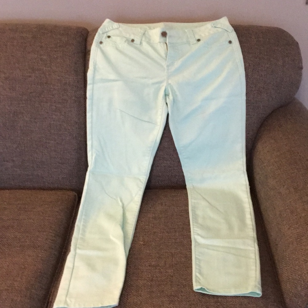 Jeans pants mint green